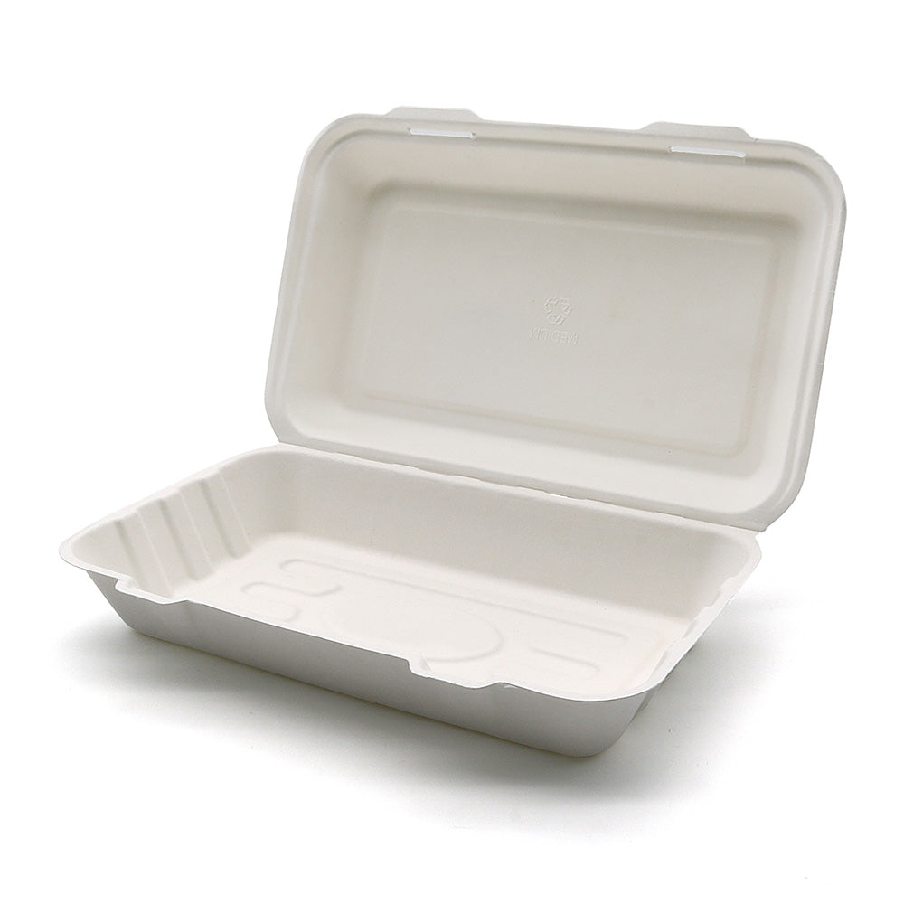 Bagasse Clamshell 10" x 6" (200 pcs)