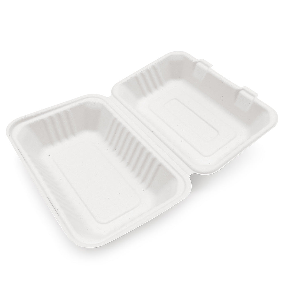 Bagasse Clamshell 9" x 6" (200 pcs)