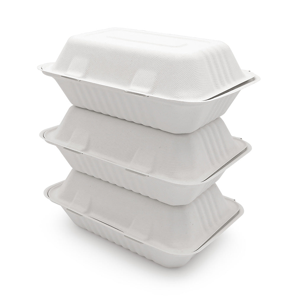 Bagasse Clamshell 9" x 6" (200 pcs)