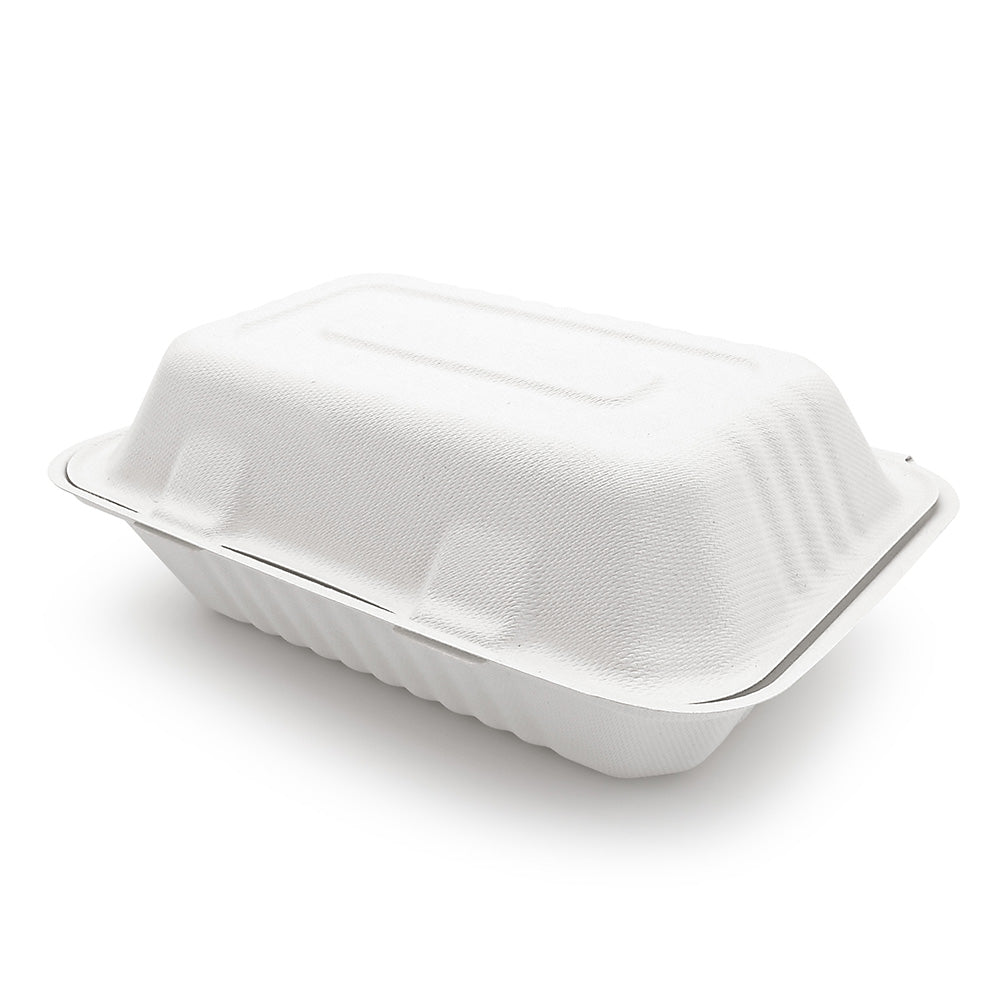 Bagasse Clamshell 9" x 6" (200 pcs)