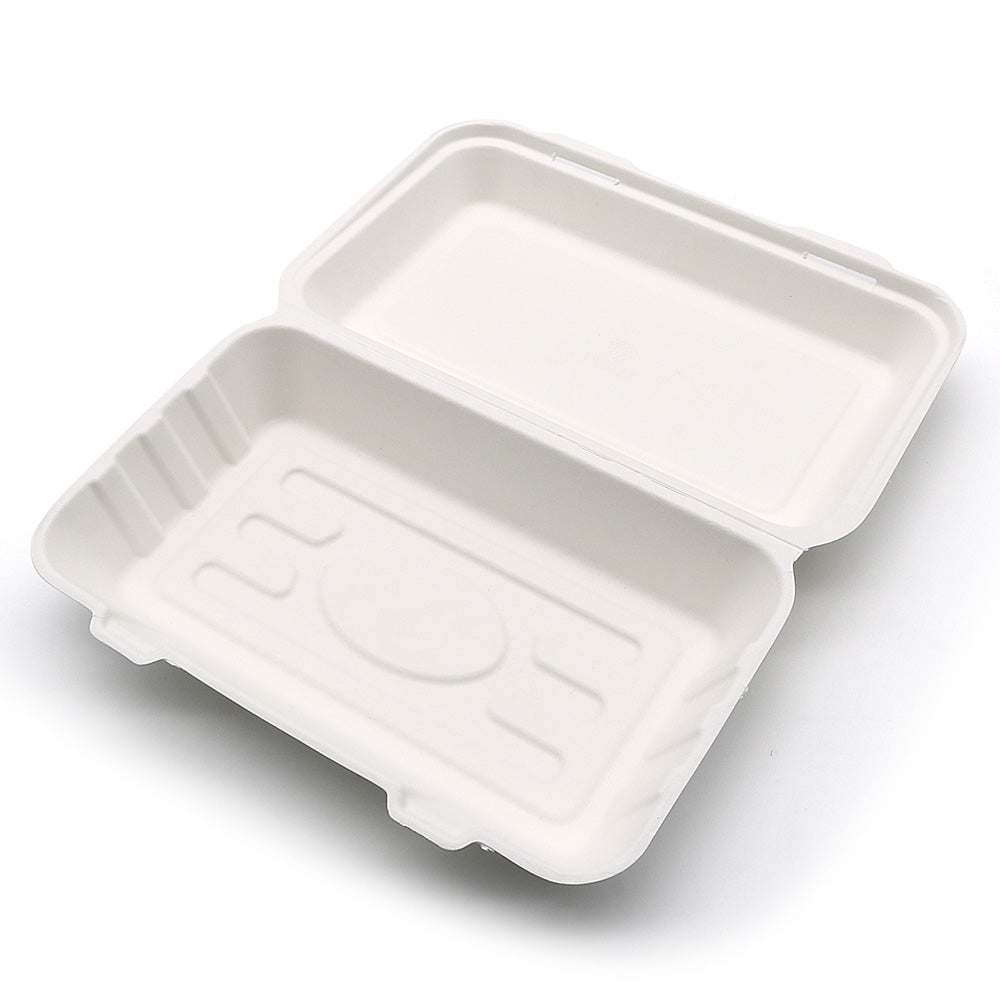 Bagasse Clamshell 10" x 6" (200 pcs)
